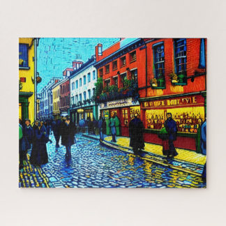 Street of Dublin (Ireland) Van Gogh Style Puzzle