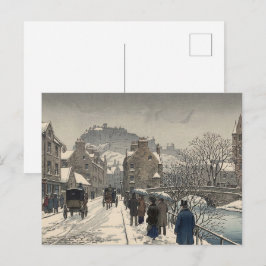 Street of Edinburgh in Winter  Postkarte