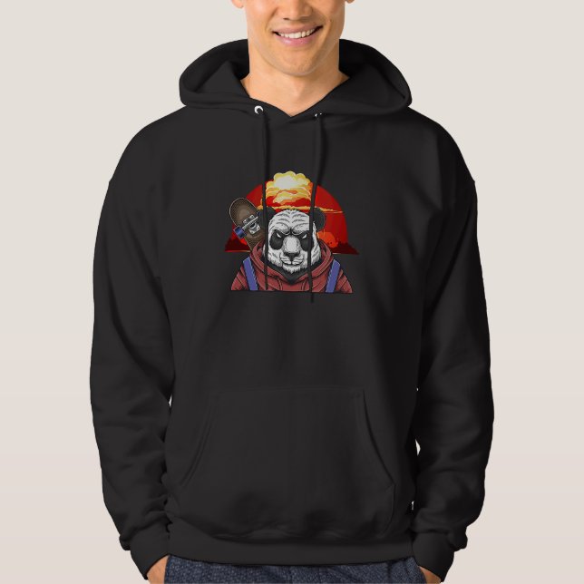 Street Panda in outdoor sports skateboard Hoodie (Vorderseite)