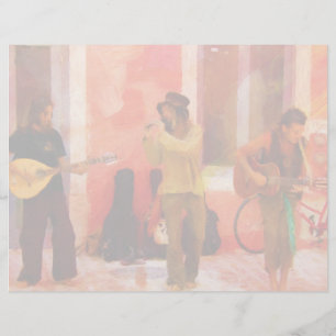 Street Performers spielen Instrumente zusammen