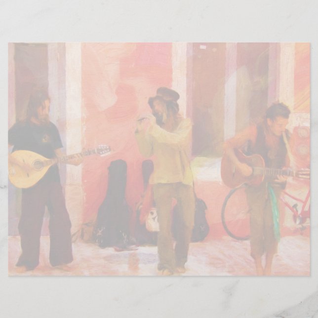 Street Performers spielen Instrumente zusammen (Vorderseite)