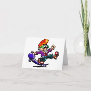 Street Punk auf einem Skateboard-Mitteilungskarten Karte