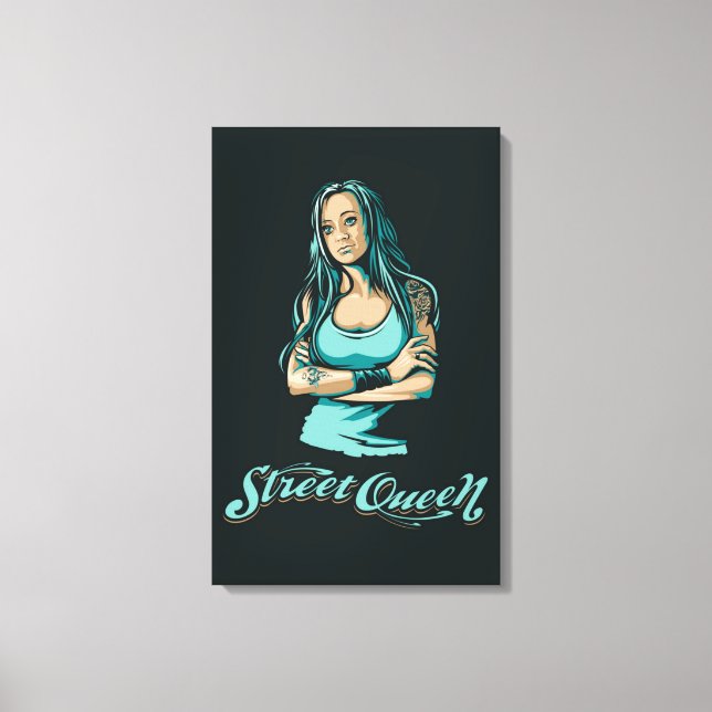 Street Queen Stretched Canvas Print Leinwanddruck (Vorderseite)