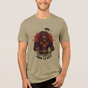 Street Rebellion Löwenpanzer Grafik Herren T-Shirt Tri-Blend Shirt