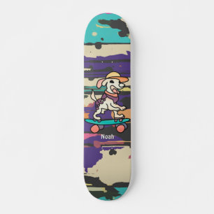 Street Retro Dog auf Skateboard Funny