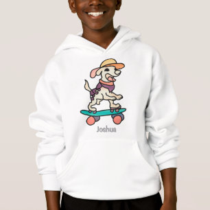 Street Retro Dog auf Skateboard   Funny Hoodie