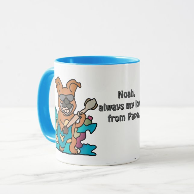 Street Retro Dog mit Gitarre | Funny Tasse (Vorderseite Links)