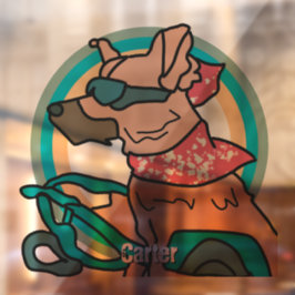 Street Retro Dog mit Sonnenbrille | Funny Fensteraufkleber