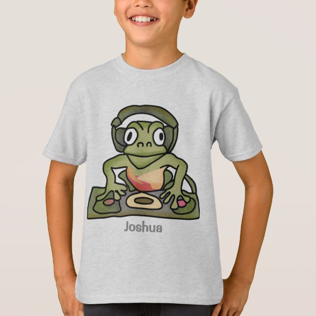 Street Retro Frog mit Kopfhörern | Funny T-Shirt (Vorderseite)
