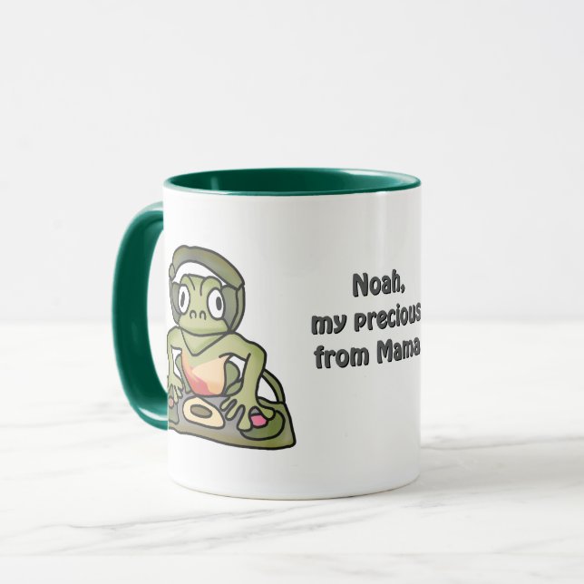 Street Retro Frog mit Kopfhörern | Funny Tasse (Vorderseite Links)