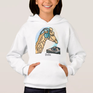 Street Retro Giraffe mit Kopfhörern Funny Hoodie