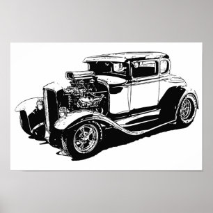 Street Rod Zeichnend Poster