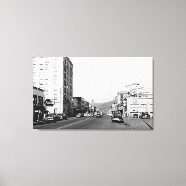 Street Scene in Aberdeen, WA Fotograf Leinwanddruck (Vorderseite)