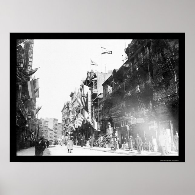 Street Scene in Chinatown, New York City 1913 Poster (Vorne)