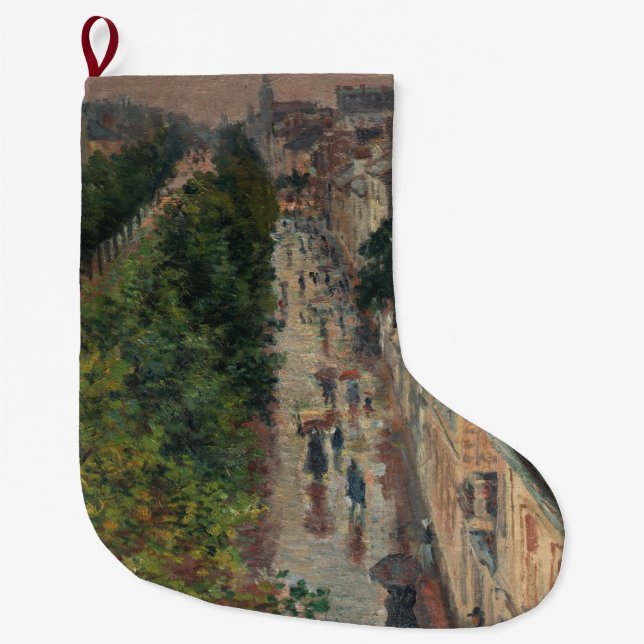 Street Scene in Paris (von Maximilien Luce) Großer Weihnachtsstrumpf (Vorderseite)