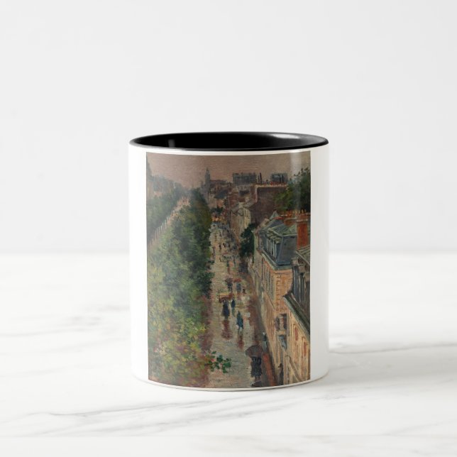 Street Scene in Paris (von Maximilien Luce) Zweifarbige Tasse (Mittel)