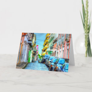 Street Scene in San Juan Greeting Card Karte