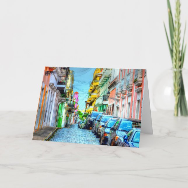 Street Scene in San Juan Greeting Card Karte (Vorderseite)