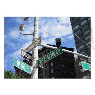 Street Sign Broadway W. 68. Upper West Side NYC