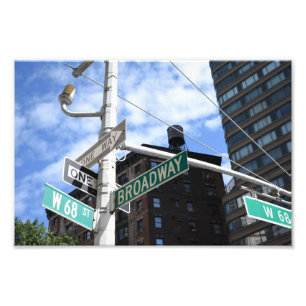 Street Sign Broadway W. 68. Upper West Side NYC Fotodruck