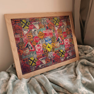 Street Signs Poster für Decoupage oder Collage Pap