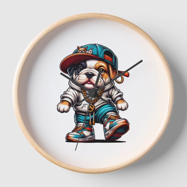 Street-Style-Bulldogge Uhr (Vorderseite)