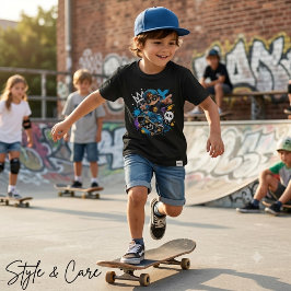 Street-Style-Cartoon-Skater-Kid-Cool-Kunstprint T-Shirt