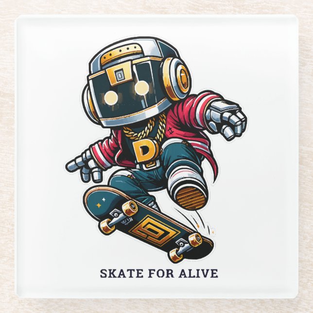 Street Style Skate Series Glasuntersetzer (Vorderseite)
