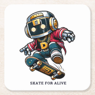 Street Style Skate Series Rechteckiger Pappuntersetzer