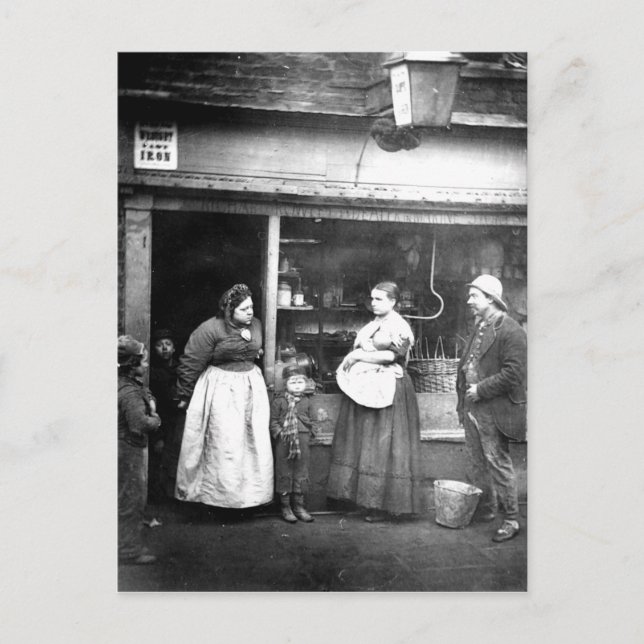 Street-Szene im Viktorianischen London Postkarte (Vorderseite)