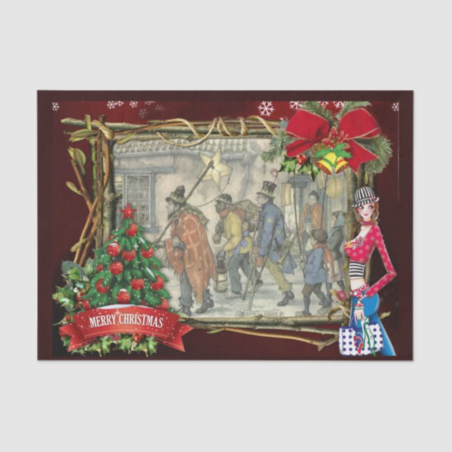 Street-Szene in Old Amsterdam Seidenpapier (Vorderseite)