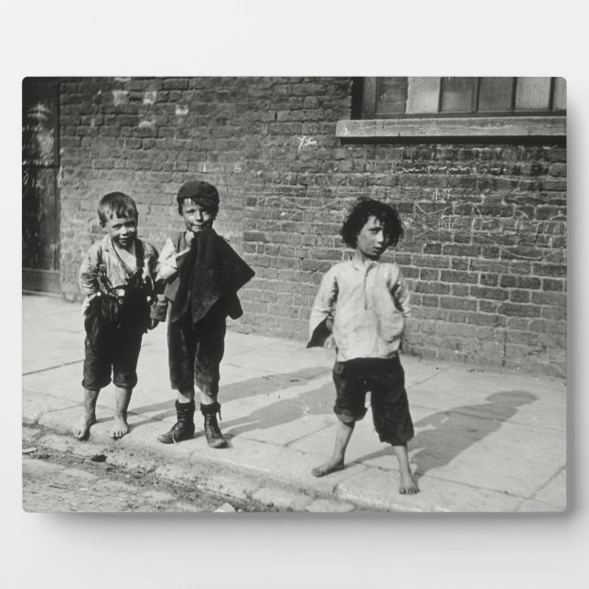 Street urchins Lambeth (b/w Foto) Fotoplatte (Vorderseite)