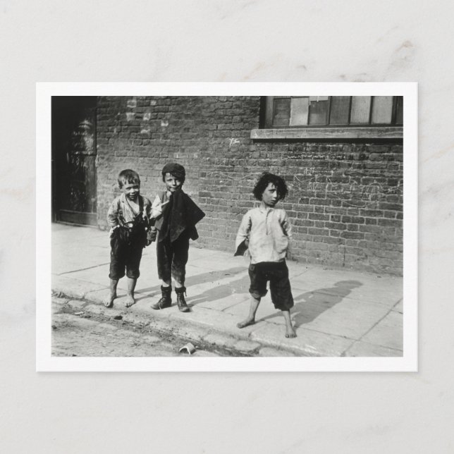 Street urchins Lambeth (b/w Foto) Postkarte (Vorderseite)