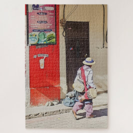 Street Vendor by Red Wall Puzzle