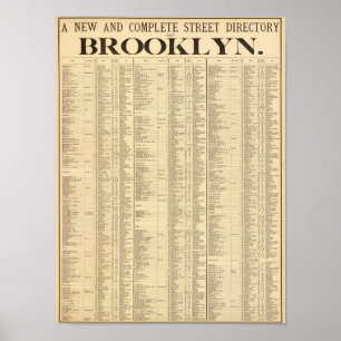 Street verzeichnis von Brooklyn 1st page Poster