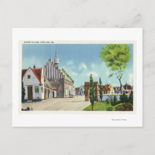 Street View of the Danish Village Postkarte