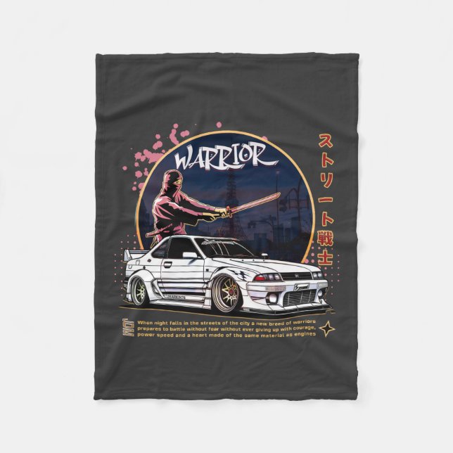 Street Warrior Samurai - Skyline Driver Fleecedecke (Vorderseite)