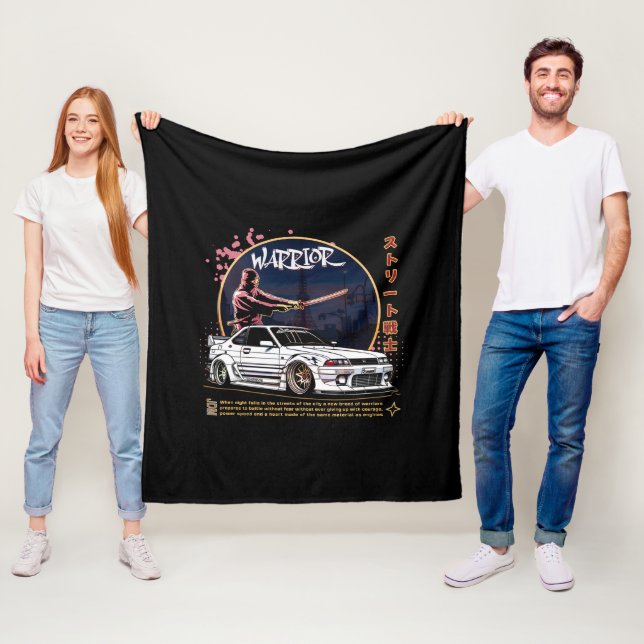 Street Warrior Samurai - Skyline Driver Fleecedecke (Beispiel)