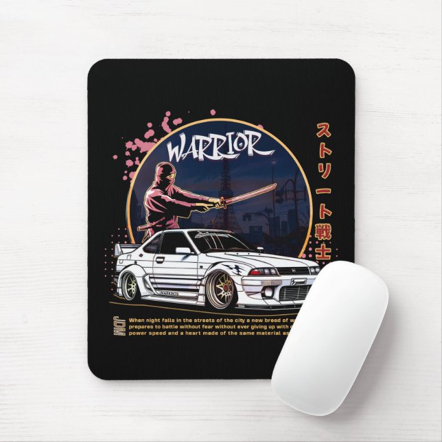 Street Warrior Samurai - Skyline Driver Mousepad (Mit Mouse)