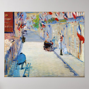 Street with French Flags, Manet Poster