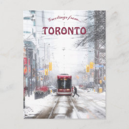 Streetcar auf einem Schneetag in Toronto Ontario Postkarte