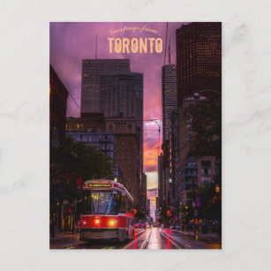 Streetcar im Regen in Toronto Ontario Postkarte