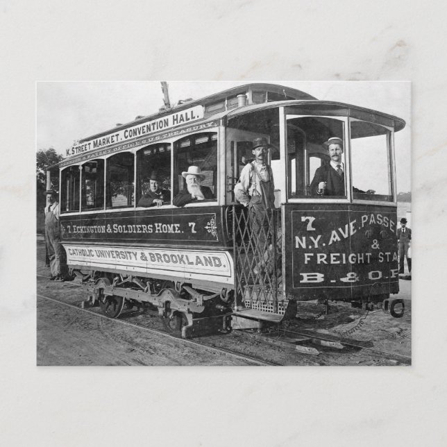 Streetcar in Washington D.C., 1890 Postkarte (Vorderseite)