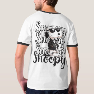 Streetwear-Cartoon-Hund-Rückenprint-T-Shirt T-Shirt