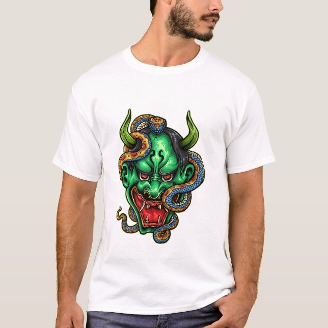 Streetwear Green Dragon Tattoo T-Shirt (Vorderseite)
