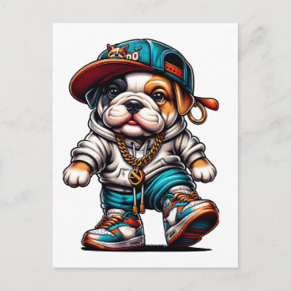 Streetwear Hip Hop Bulldogg Postkarte