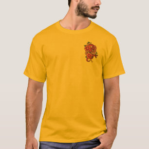 Streetwear Pink und Black Floral Dragon T-Shirt