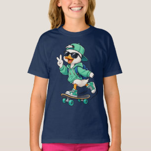 Streetwear Skater Enten Grafik T-Shirt – Trendige