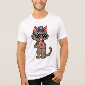 Streetwise Police Cat - 90er Cartoon Donut Polizis Tri-Blend Shirt