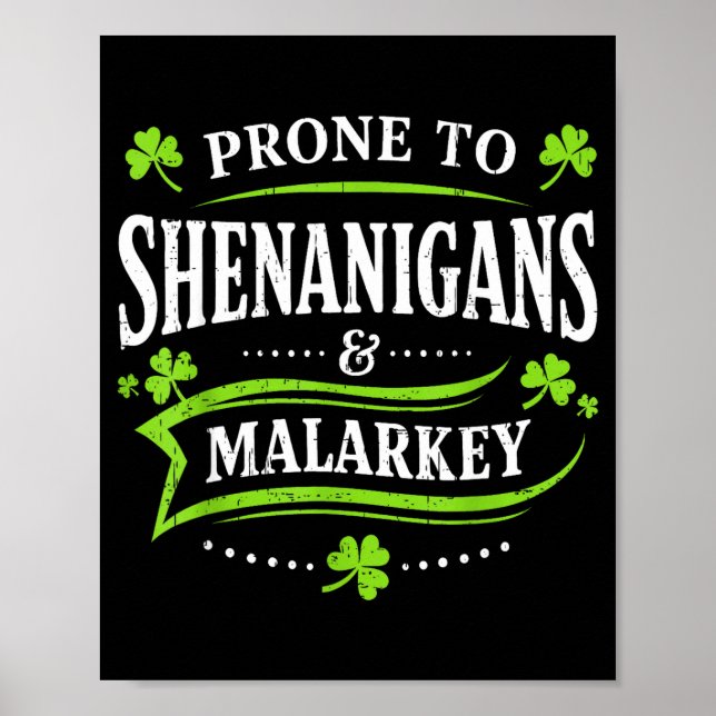 Streichanfällig und Unsinn St. Patricks Tag Poster (Vorne)